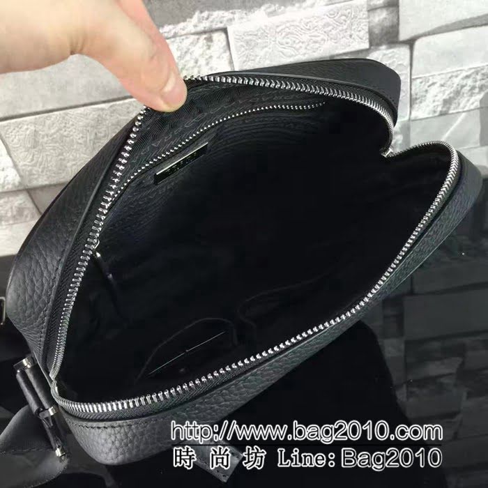 普拉達PRADA原單 0356黑色官網最經典款式男士休閒斜挎包 PHY1239